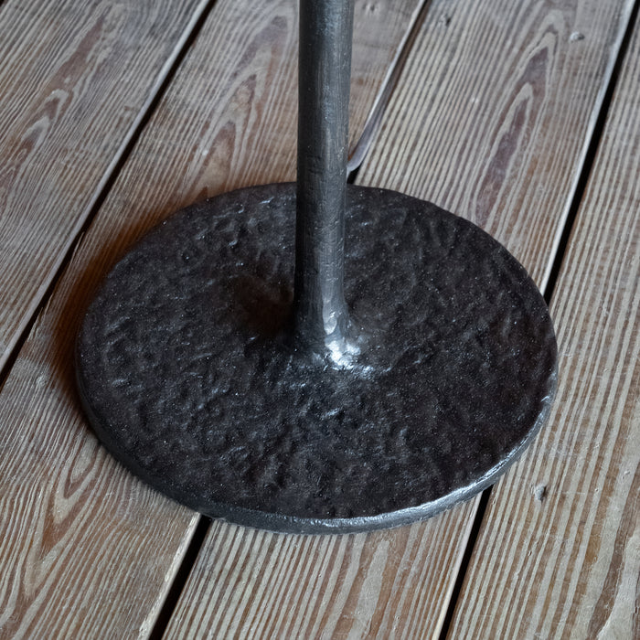 Rustic Hammered Cast Iron Floor Lamp, Base Detail