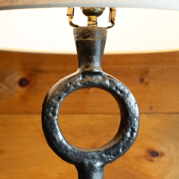 Rustic Hammered Cast Iron Floor Lamp, Decorative Detail