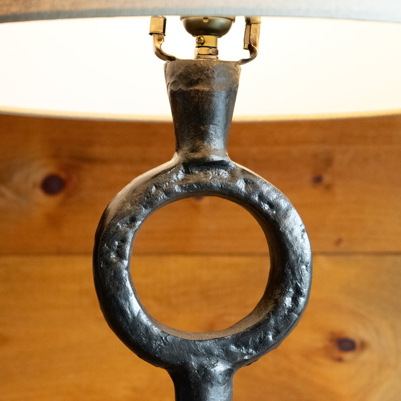 Rustic Hammered Cast Iron Floor Lamp, Decorative Detail