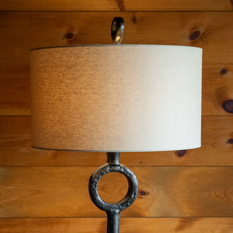 Rustic Hammered Cast Iron Floor Lamp, Top View