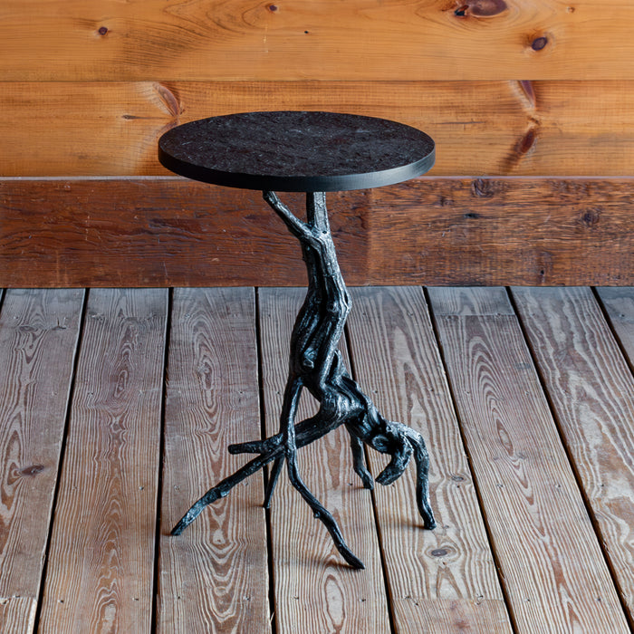 Marble Top Iron Root Base Side Table