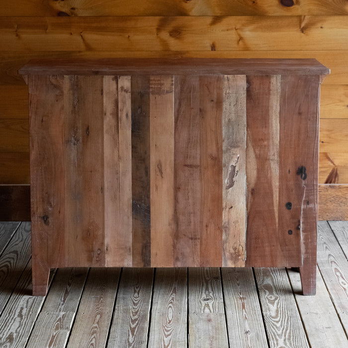 Rustic Reclaimed Wood Cubby with Six Open Compartments, Back View