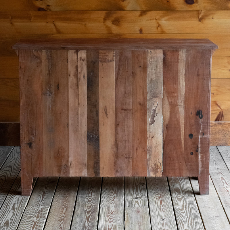 Rustic Reclaimed Wood Cubby with Six Open Compartments, Back View