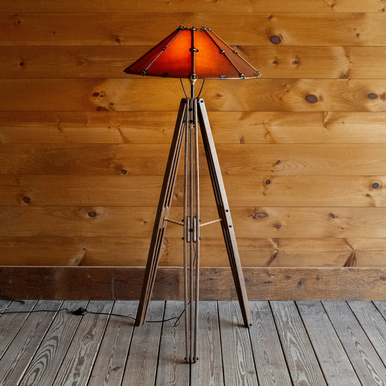 Leather Tripod Floor Lamp