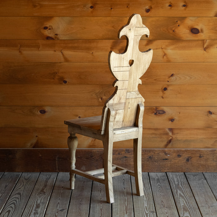 Vintage Tyrolean Chair Inspired Dining Chair, Angled Back View